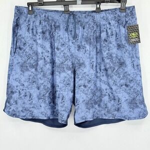 Athletic Works Men's Blue Tie Dye Knit Jersey Shorts 3XL 48-50 Elastic Waist NWT